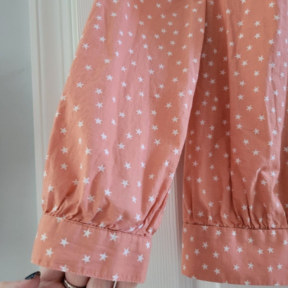 Madewell Star Scatter Orange Wrap top size XS - Picture 6 of 11